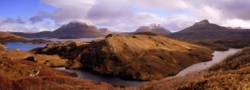 The Assynt/Inverpolly hills from the roadside near Lochinver