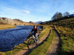 Mountaining biking along the River Gruinard