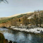Looking across the River Broom towards Braemore Wood
