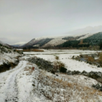The landrover track heading back to Auchindrean farm